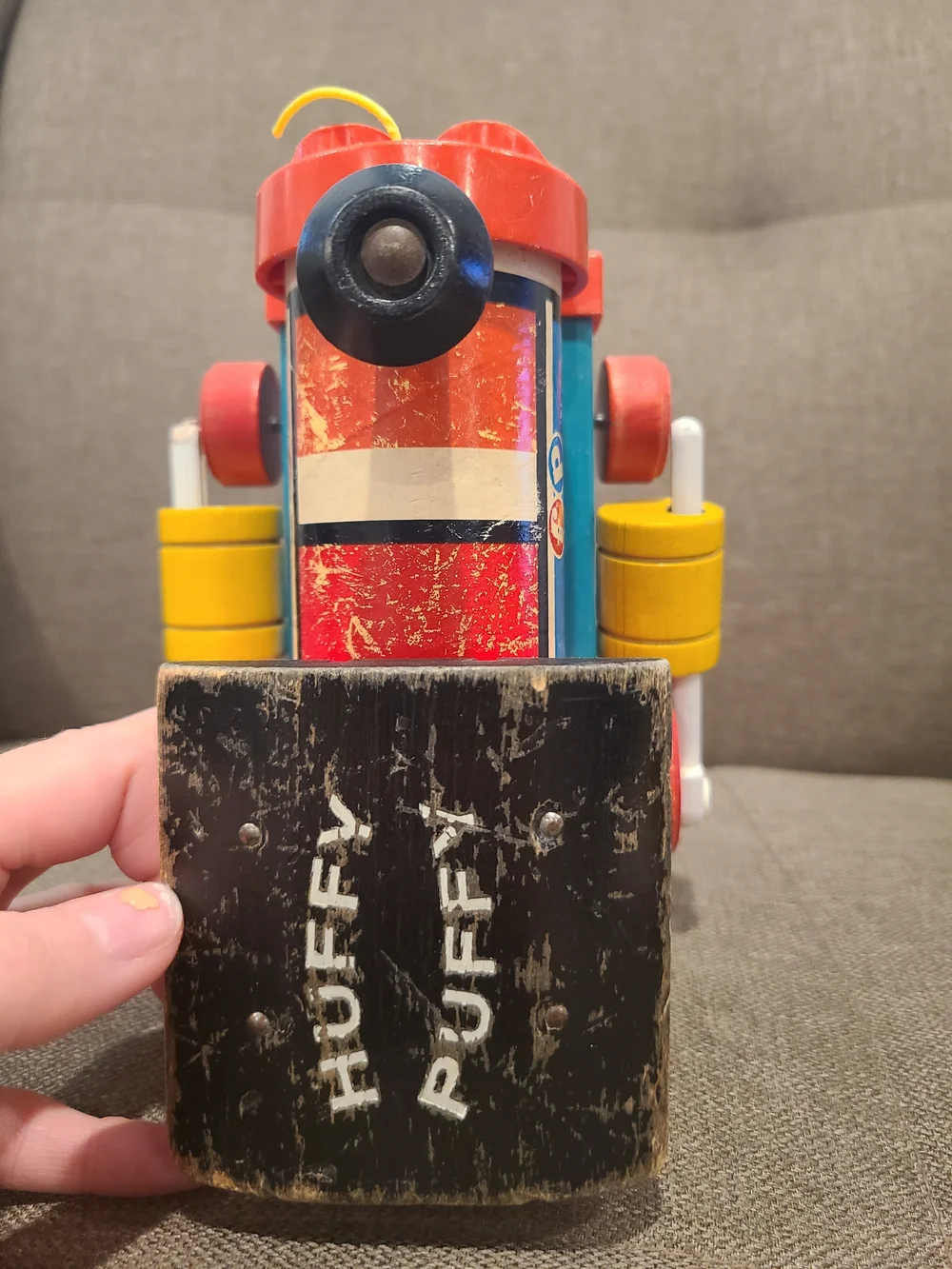 Vintage - Fisher Price - HUFFY PUFFY 999 - Wood Train Engine